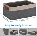 GhvyenntteS Small Fabric Storage Bins 12 Pack, 11.8" x 7.87" x 5.11" Storage Basket with Leather Handles, Closet Storage Bins for Shelves, Storage Baskets for Shelves, DVD Storage (Grey&Beige Yellow) by CozyNest Decor