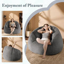 Giant Bean Bag Chaise Lounge Indoor Chair for Adults - Comfy Plush Round Shell Soft Accent Chair, Oversized Cozy Floor Sofa for Living Room, Bedroom & Game Rooms, Gray by CozyNest Decor