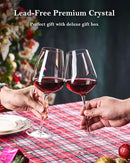 JBHO Hand Blown Bordeaux Wine Glasses - Set of 6-18 Ounce - Great Gift Packaging - Red Wine Glasses Lead-Free Premium Crystal Clear Glass by CozyNest Decor