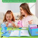 Heart Dinosaurs Crochet Kit for Beginners - 2PCS Blue and Pink Dinosaurs Crochet Kit with Step-by-Step Video Tutorials, Dinosaur Crochet Starter Kit for Adult Kid, Crochet Stuffed Animal Knitting Kit by TinyTreasures Baby Boutique