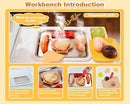 Kids Kitchen Food PlaySet - Simulated Teppanyaki Fast Food Restaurant Toy with Cash Register, Includes Color-Changing Food, Suitable Birthday Gift for Boys and Girls Aged 3-5 by TinyTreasures Baby Boutique