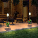 Solar Lights Outdoor Street Lights with Plant Stands 2 Pack, Solar Floor Lamp Metal Tripod Patio Lights for Garden Yard Pathway Driveway Front/Back Porch Decoration by GreenHaven Gardens