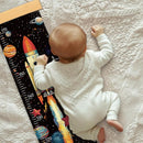 Personalized Name Growth Chart Wall Decor for Kids – Canvas Removable Height Chart Measuring Ruler 59" x 7.9" (Rocket) by TinyTreasures Baby Boutique