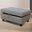Ottoman Rectangular Storage Ottoman Bench, Flannel Footrest Stool Footstool with Lid for Living Room, Bedroom, Entryway, Light Gray, 35"x23.5"x17.5" by CozyNest Decor