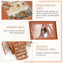 AKOZLIN Jewelry Box Organizer Functional Leather Jewelry Storage Case for Women Girls Ring Necklace Earring Bracelet Holder Organizer with Mirror by TinyTreasures Baby Boutique