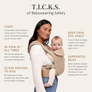 WildBird - Aerial Carrier - 7 to 45 lbs - for Moms, Dads & Caregivers - 100% Natural European Linen Fibers - Versatile & Adjustable - Large Size - Acadian Fabric by TinyTreasures Baby Boutique