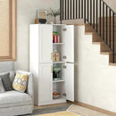 Storage Cabinet, Kitchen Pantry with Doors & Shelf, Tall Storage Cabinet for Bathroom, Living Room, Entryway,White by CozyNest Decor