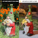 COWOS Garden Gnome Statue Outdoor Decor, Solar Garden Gnome Figurine Light, Resin Statues Sculpture for Patio Yard Lawn Outdoor Decorations by CozyNest Decor