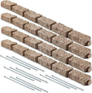 Beuta Landscape Edging | Garden Edging Border | Faux Stone Bricks for Lawn edging, Flower beds, Pathways & Yard Edging– 4 Packs | Each Section Has 6 Bricks 48"L x 4"W x 2.25"H | 12 Spikes |Sandstone by GreenHaven Gardens