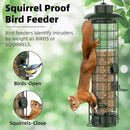 Squirrel Proof Bird Feeder,Metal Mesh Bird Feeders for Outdoors Hanging,Gravity Protection Squirrel Proof Wild Bird Feeders with Finch Cardinal Chickadee,3LB Large Capacity,Green by CozyNest Decor