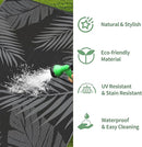 GENIMO Outdoor Rug 4' x 6' Waterproof for Patios Clearance, Reversible Outdoor Plastic Straw Camping Rug Carpet, Large Area Rugs Mats for RV, Camper, Deck, Balcony, Porch, Beach, Picnic, Black&Grey by CozyNest Decor