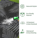 GENIMO Outdoor Rug 10' x 14' Waterproof for Patios Clearance, Reversible Outdoor Plastic Straw Camping Rug Carpet, Large Area Rugs Mats for RV, Camper, Deck, Balcony, Porch, Beach, Picnic, Black&Grey by CozyNest Decor