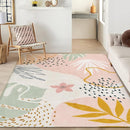 Lahome Washable Pink Area Rugs 9x12 Living Room Carpet Non-Slip Backing Ultra-Thin Extra Large Rug Lightweight Throw Non Shedding Dining Room Rug，Boho Botanical Print Rug for Bedroom Guest Room Home by TinyTreasures Baby Boutique