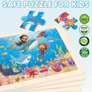 Wooden Animals Puzzles for Kids Age 3 4 5 Year Old, 4 Pack 24 Pcs Montessori Toddler Jigsaw Puzzles for Girl boy Activities Preschool Learning Educational Birthday Gift Travel Autistic Wooden Toys by TinyTreasures Baby Boutique