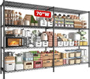 REIBII 70"W Metal Shelving, Storage Shelves 4-tier Wire Shelving Unit Load 1240LBS Metal Shelves for Storage Adjustable Shelving Rack for Pantry Kitchen Commercial school Garage 70"W*15.8"D*62.9"H by CozyNest Decor