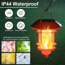 Dynaming 6 Pack Christmas Solar Flame Garden Lights Outdoor, Dual Use Flickering Flame Torch Candy Cane Pathway Marker, Xmas Hanging Lantern Lights, Waterproof & Auto On/Off for Patio Walkway Driveway by GreenHaven Gardens