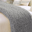 Admitrack Chunky Knit Blanket Throw, 100% Hand Knit Chenille Throw Blanket for Sofa & Home Decor, Soft and Cozy Knitted Throw Blankets (Dark Gray，51""x63""), XNR08 by CozyNest Decor