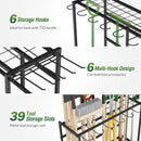 Garden Tool Organizer Rack with Wheels Up to 39 Tools, Heavy-Duty Steel Yard Tool Organizer for Garage Storage with 12 Hooks, Broom Holder & Garden Tool Rack for Shed, Patio, Outdoor Use, Black by GreenHaven Gardens