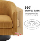 Swivel Barrel Accent Chair, Modern Round Corduroy Fabric Arm Chair for Living Room, Bedroom, Comfy Club Reading Chairs for Adults (Corduroy Orange, Set of 1) by CozyNest Decor