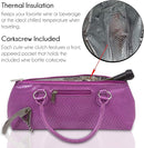 Wine Clutch Bag (Thermal Insulated) Trendy Women’s Carry Tote | Holds Red & White 750mL Bottles | Trendy Fashion | Incl. Portable Waiter-Style Corkscrew (Lavender Burmese) by TinyTreasures Baby Boutique
