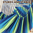 Chihee Hammock Chair Hanging Swing 2 Pillows Included,Strong Webbing Straps and Hooks for Easy Hanging Soft Cotton Hanging Chair Side Pocket Tassel Chair Comfort Indoor Outdoor Blue Green by GreenHaven Gardens
