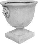 Christopher Knight Home Jorine Light Concrete Planter, Patio Planter, Large Garden Pot, Mid-Centry Gadern Urn, Lionhead Accent Plant Pot, Flower Urn with Drainage Hole for Backyard Home, Antique White by CozyNest Decor
