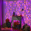 JMEXSUSS 300LED Orange and Purple Halloween Curtain Lights with Remote, 9.8x9.8ft Window Twinkle Hanging String Lights Plug in, Halloween Lights for Bedroom Wall Party Backdrop Indoor Outdoor Decor by CozyNest Decor