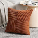 Fancy Homi 2 Packs Rust Decorative Throw Pillow Covers 16x16 Inch for Living Room Couch Bed, Rustic Farmhouse Boho Home Decor, Soft Corss Patchwork Corduroy Square Terracotta Cushion Case 40x40 cm by CozyNest Decor