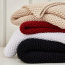 Longhui bedding Chunky Cable Knit Throw Blanket Lightweight Beige 100% Organic Cotton Blanket for Sofa Couch Bed Baby Nursery, Rustic Shabby Chic Modern Farmhouse, 60” x 80” by CozyNest Decor