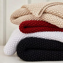 Longhui bedding Chunky Cable Knit Throw Blanket Lightweight Black 100% Organic Cotton Blanket for Sofa Couch Bed Baby Nursery, Rustic Shabby Chic Modern Farmhouse, 60” x 80” Give Laundering Bag by CozyNest Decor