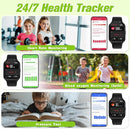 Smart Watch for Kids 1.85" with Fitness Tracker, Sleep Monitor, 22/100+ Sport Modes, DIY Dial, IP68 Waterproof, Step Counter, Heart Rate, Camera, with/Without APP, Gift for 3-12 Years Old Boys Girls by TinyTreasures Baby Boutique