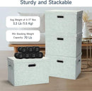 Large 17" 36 Quart Collapsible Stackable Storage Bins with Lids, 3 Packs Light Green Linen Fabric Closet Boxes with Lids, Storage Cube Baskets Container Organizers for Office (17x12x11) by CozyNest Decor