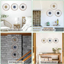 Paquesta 3 Piece Round Farmhouse Wall Decor with 6 Piece Interchangeable Flowers 12'' Medallion Wood & Metal Rustic Wall Art for Living Room Bedroom Kitchen Bathroom Dining Room Home Decorations by CozyNest Decor