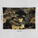 HZOHNAGO Japanese Tapestry Gold Flowers Umbrella Fan Pattern Printed Wall Tapestry Painting Wall Hanging for Bedroom Living Room Dorm 60" W x 40" H by CozyNest Decor