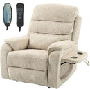 Power Lift Recliner Chair for Adults Elderly Lay Flat Velvet Recliners with Massage Heating, Extended Footrest, Wireless Charging Device, USB Ports, Cup Holder, Lumbar Pillow by CozyNest Decor