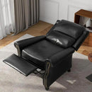 UIXE Pushback Recliner Chair, PU Leather Armchair Push Back Accent Chair for Living Room, Rivet Trim Club Chair Home Theater Overstuffed Single Sofa Bedroom Reading Seat - Black by CozyNest Decor
