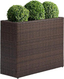 SUNNYPARK Tall Rectangular Planter with Removable Liner, All-Weather PE Rattan Large Modern Planters Indoor Outdoor Flower Plant Pots Garden Box Patio Yard Front Porch Deck by CozyNest Decor