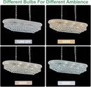 Rectangular Crystal Chandeliers for Dining Room,10 Lights Adjustable Height Oval Crystal Ceiling Light Fixture for Kitchen Island, Chrome Finish, L36'' by CozyNest Decor