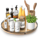 16" Lazy Susan Oak Wood Turntable Organizer for Cabinet, Farmhouse Round Wooden Large Lazy Susan Organization and Storage for Dining Table, Pantry, Kitchen, Bathroom, Countertop, Cupboard, Home Decor by CozyNest Decor