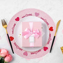 Whaline 4Pcs Round Valentine Placemats Red Pink Heart Embroidered Place Mats Decorative Dinner Table Mats for Home Wedding Anniversary Party Decor by CozyNest Decor