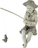 Design Toscano Big Catch Fisherwoman Nellie Girl with Fishing Pole Garden Statue, Small 11 Inch Tall, Cast Stone Resin, Two Tone Stone Finish by GreenHaven Gardens