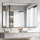 36x50inch Bathroom Mirror, Black Rectangle Mirrors with Thin Metal Frame, Large Rectangular Wall Mirror for Bathroom, Living Roomm, Hair Salon, Big Farmehouse Mirror Hang Horizontal/Vertical by CozyNest Decor