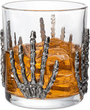 Skeleton Four Handed Whiskey Glass Set Of 2 By 12OZ Skeleton Glasses 5 H Goth Gifts by The Wine Savant