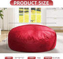 Hobestluk 6FT Bean Bag Chair Bean Bag Chairs for Adults Giant Bean Chairs with Velvet Cover, Memory Foam BeanBag Chair Fluffy BeanBag Chairs for Living Room, Bedroom- Red (70" x 70" x 15") by CozyNest Decor