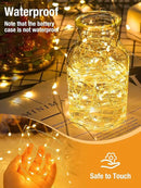 btfarm 4 Pack Fairy Lights Battery Operated with Timer, 16.4 FT 50 LED Twinkle String Lights 8 Modes Dimmable Waterproof Silver Wire for Indoor Bedroom Christmas Party Wedding Decorations, Warm White by CozyNest Decor