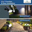 Solar Lights Outdoor Waterproof: IP65 Led Spot Light Decorations for Garden - 3 Lighting Modes Solar Powered for Yard - Dust to Dawn Landscape Lighting Patios Pathway Driveway 4PC White by GreenHaven Gardens