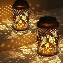 2 Pack Solar Lanterns Outdoor Waterproof, Butterfly Rose Garden Decor Birthday Gifts for Women Mom Grandma Hanging Solar Lights Metal Solar Decoration Outside for Yard, Patio, Lawn, Pathway by GreenHaven Gardens