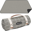Picnic Outdoor Blankets Waterproof Extra Large - Beach Mat Sand Free Foldable with Carry Strap | Portable Camping Blanket | Park Blanket for Grass Park, Hiking, Travel, Concerts, Indoor (Grey Check) by TinyTreasures Baby Boutique
