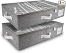 HOMELUX THEORY 2pc Under Bed Storage Containers, Bedroom Under the Bed Drawer Storage Organizer with Bins and Lids, Large Underbed Clothes Storage Box Ideal for Blanket, Fabric, & Shoes (LightGray) by CozyNest Decor