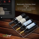 Nutrichef 24 Bottle Wine Fridge | Single Zone Wine Chiller | Adjustable Temperature Control 41°F to 64°F | Ultra Quiet Operation | Wine Cooler For Home & Office | Free Standing 29x16x17 IN by CozyNest Decor